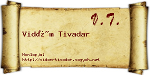 Vidám Tivadar névjegykártya